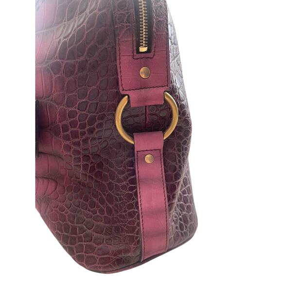 NWT Limited YSL Saint Laurant Crocodile Suede Oversized Large Muse Bag Purple - Picture 3 of 12